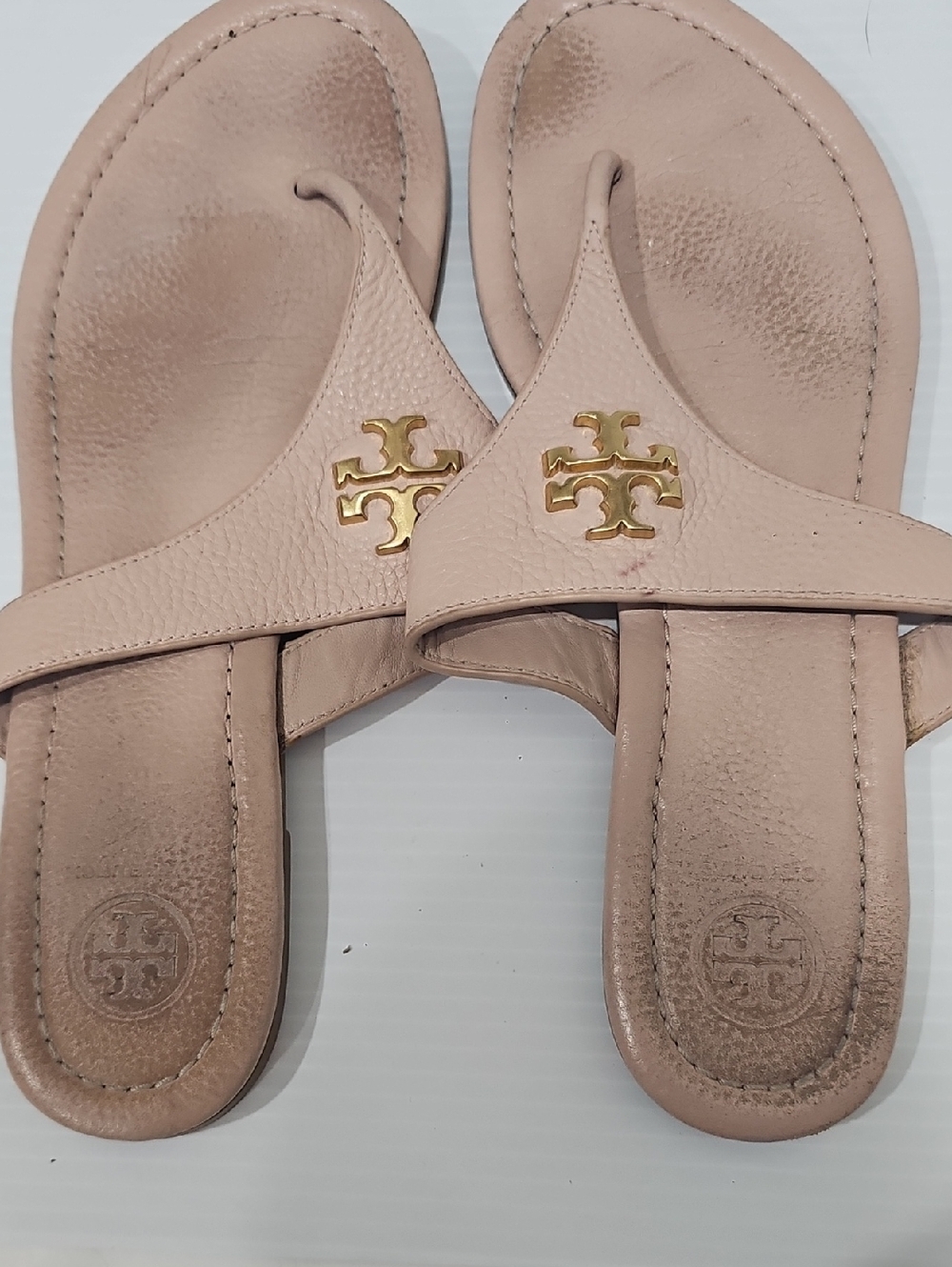 Tory Burch Jolie Flat Thong Sandals Tumbled Size 86 - Picture 9 of 11